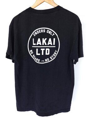 Lakai Cotton Tee Shirt Black Enders Only Size Large